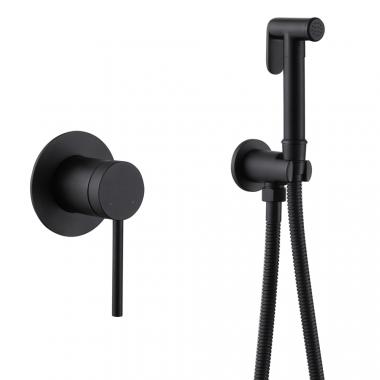 Смеситель ABBER Emotion AF8825B с гигиеническим душем, черный матовый	