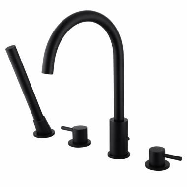 Смеситель ABBER Wasser Kreis AF8113B на борт ванны, черный матовый	