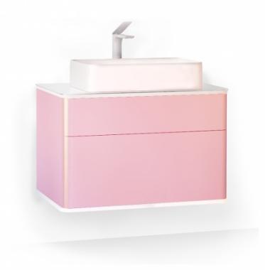 Мебель для ванной тумба Jorno Pastel 80 подвесная (розовый иней) (Pas.01.82/P/PI)	