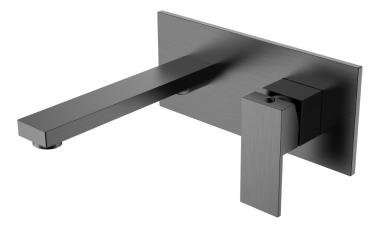 Смеситель для умывальника из стены Qubic Matt Gun Metal	