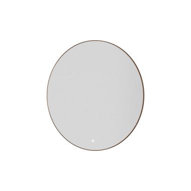 Зеркало круглое c мет. рамой, подсветка, сенсор, антизапотевание, 80см BRUSHED BRONZE	
