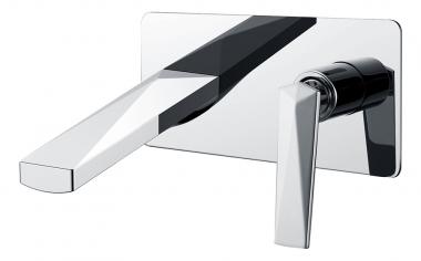 Смеситель для умывальника из стены ХРОМ	