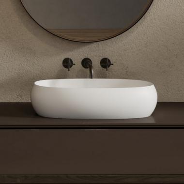 Раковина накладная ABBER Stein AS2632 белая матовая	