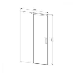 Душевая дверь Dice VDS-4D160CLB, 1600, черный, стекло прозрачное