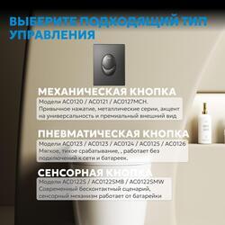 Кнопка смыва ABBER AC0125NG пневматическая, никель