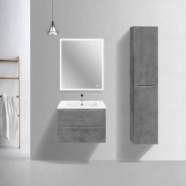 База под керамическую раковину Mia Slim 700 подвесная, 2 выкатных ящика soft close, Beton	