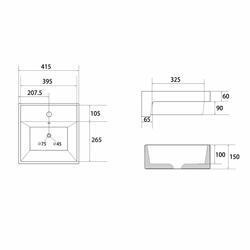 Раковина накладная ABBER Rechteck AC2208 белая