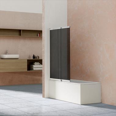 Душевая шторка на ванну VSB-1E100CG, 1000*1450, хром, стекло тонированное	