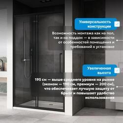 Душевая дверь ABBER Schwarzer Diamant AG30170BH
