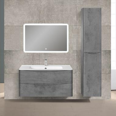 База под раковину Paola 1000 подвесная, 2 выкатных ящика soft close, Beton	