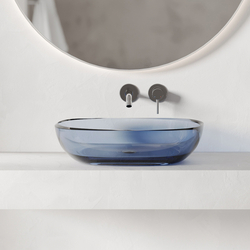 Раковина накладная прозрачная ABBER Kristall AT2805Saphir синяя