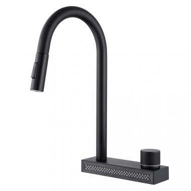 Смеситель ABBER Wasser Kreis AF8114B для кухни с выдвижной лейкой, черный матовый	