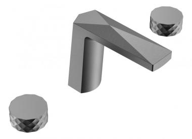 Смеситель врезной на 3отв. VENTURO Gun Metall, ручка DIAMOND	