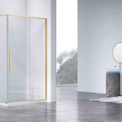 Душевой уголок Slim-N VSR-4SN8011CLG, 1100*800, брашированное золото, стекло прозрачное