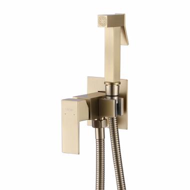 Смеситель ABBER Daheim AF8226G с гигиеническим душем, золото матовое	