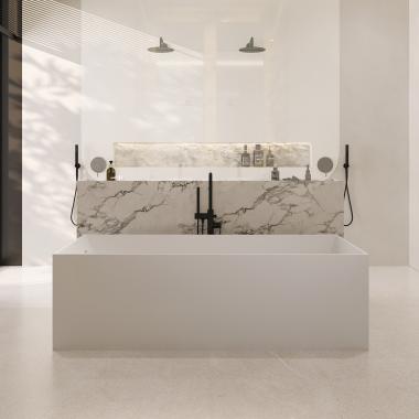 Ванна из искусственного камня ABBER Stein AS9642-1.8 белая матовая	