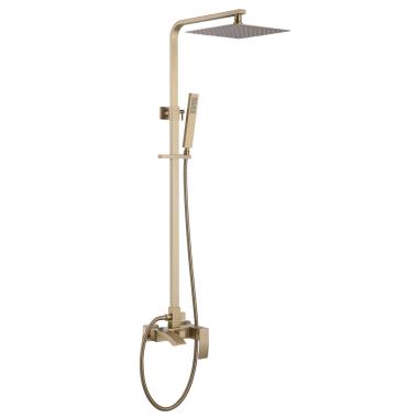 Душевая стойка ABBER Wasserfall AF8616GL с изливом, золото матовое