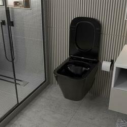 Унитаз ABBER Rechteck AC1201MB подвесной черный матовый, безободковый
