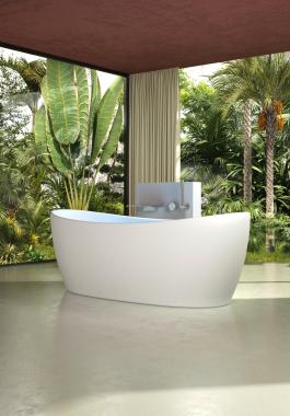 Ванна Solid Surface Vincea VBT-6S03MW, 1700*800*630, белый мат., слив-перелив в комплекте	