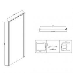 Душевой уголок Slim-N VSR-5SN1010CLB, 1000*1000, черный, стекло прозрачное