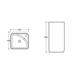 Раковина керамическая Vincea VBS-2P202, 500*460*880, напольная, цвет белый