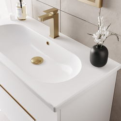 Тумба с раковиной ORKA Lodi 65 подвесная, белый, золото