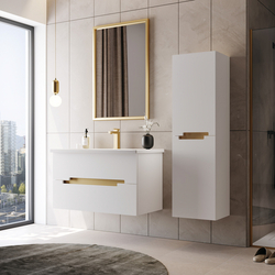 Тумба с раковиной ORKA Lodi 65 подвесная, белый, золото