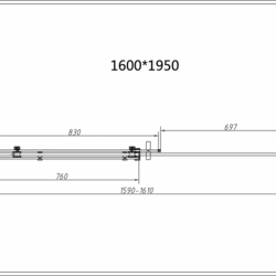 Душевой уголок Como-N VSR-4CN8016CLB, 1600*800, черный, стекло прозрачное