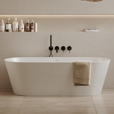 Ванна из искусственного камня ABBER Stein AS9622 белая матовая	