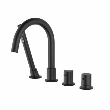 Смеситель на борт ванны Timo Saona 2330/03Y с термостатом, черный матовый	