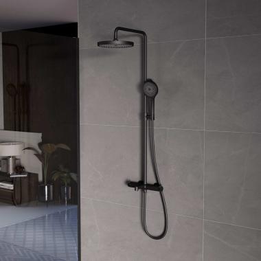 Душевая стойка Rim VSFS-2RM1MB с изливом, черный матовый	