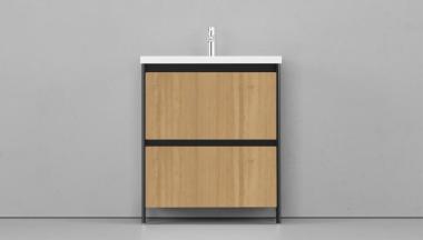 Мебель для ванной тумба Velvex Klaufs 70.2Y-617.217 Черный матовый + дерево (tnKLA.70.2Y-617.217)	