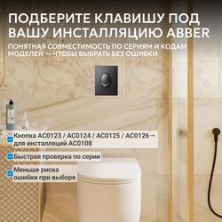 Кнопка смыва ABBER AC0125MB пневматическая, черная матовая