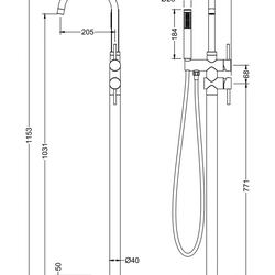 Смеситель Timo Saona 2300/00Y-CR напольный, хром