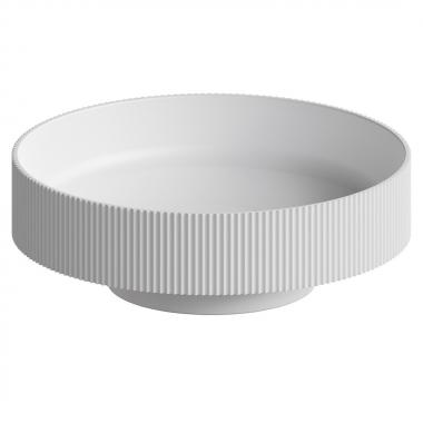 Раковина накладная рифленая Corian 400*130 Matte white	