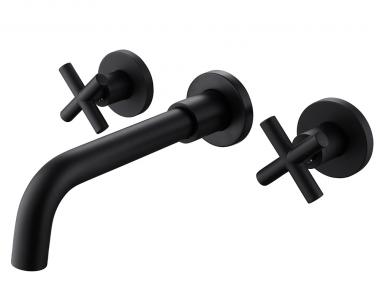 Смеситель ABBER Wasser Kreis AF81121B для раковины скрытого монтажа, черный матовый	