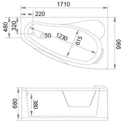 Акриловая ванна Gemy G9046 II O R