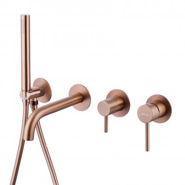 Смеситель ABBER Wasser Kreis AF8130MRG для ванны скрытого монтажа, розовое золото матовое	