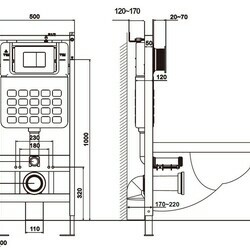 Комплект подвесной унитаз ABBER Rechteck AC1201 белый с инсталляцией AC0105 и кнопкой AC0121MMG золото матовое