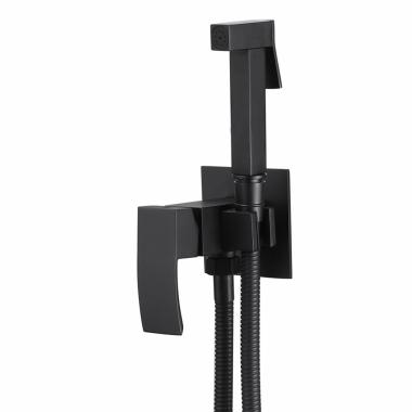 Смеситель ABBER Wasserfall AF8625B с гигиеническим душем, черный матовый	