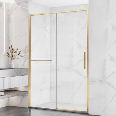 Душевая дверь Slim Soft VDS-1SS130CLG, 1300, брашированное золото, стекло прозрачное	
