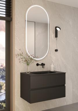 Тумба без раковины Vallessi 80*46cm АНТРАЦИТ мат. 2 полки,	