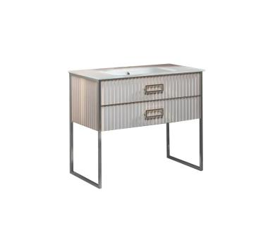 Мебель для ванной тумба Monaco 100 см белая глянец+хром (866-100-WCR)	