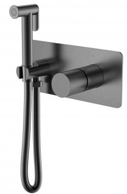 Смеситель гигиенический STICK Gun Metal c ручкой TOUCH	
