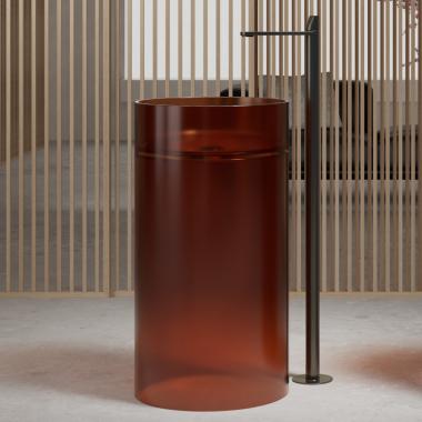 Раковина отдельностоящая прозрачная ABBER Kristall AT2708Opal коричневая