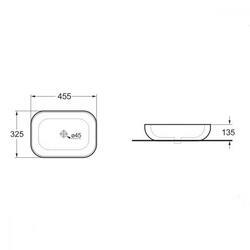 Раковина керамическая Vincea VBS-102MG, 455*325*135, накладная, цвет серый матовый
