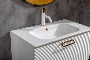 Тумба Linea 80 белая+Золото	