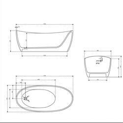 Ванна Solid Surface Vincea VBT-6S03MW, 1700*800*630, белый мат., слив-перелив в комплекте