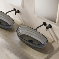 Раковина накладная прозрачная ABBER Kristall AT2813Onyx черная