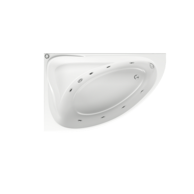 Отдельно стоящая ванна Bas Милан 170х110 с гидромассажным оборудованием FLAT правая	